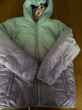 Kids Two-Tone Mint & Lavender Puffer Jacket - Brand: large new. Reversible!